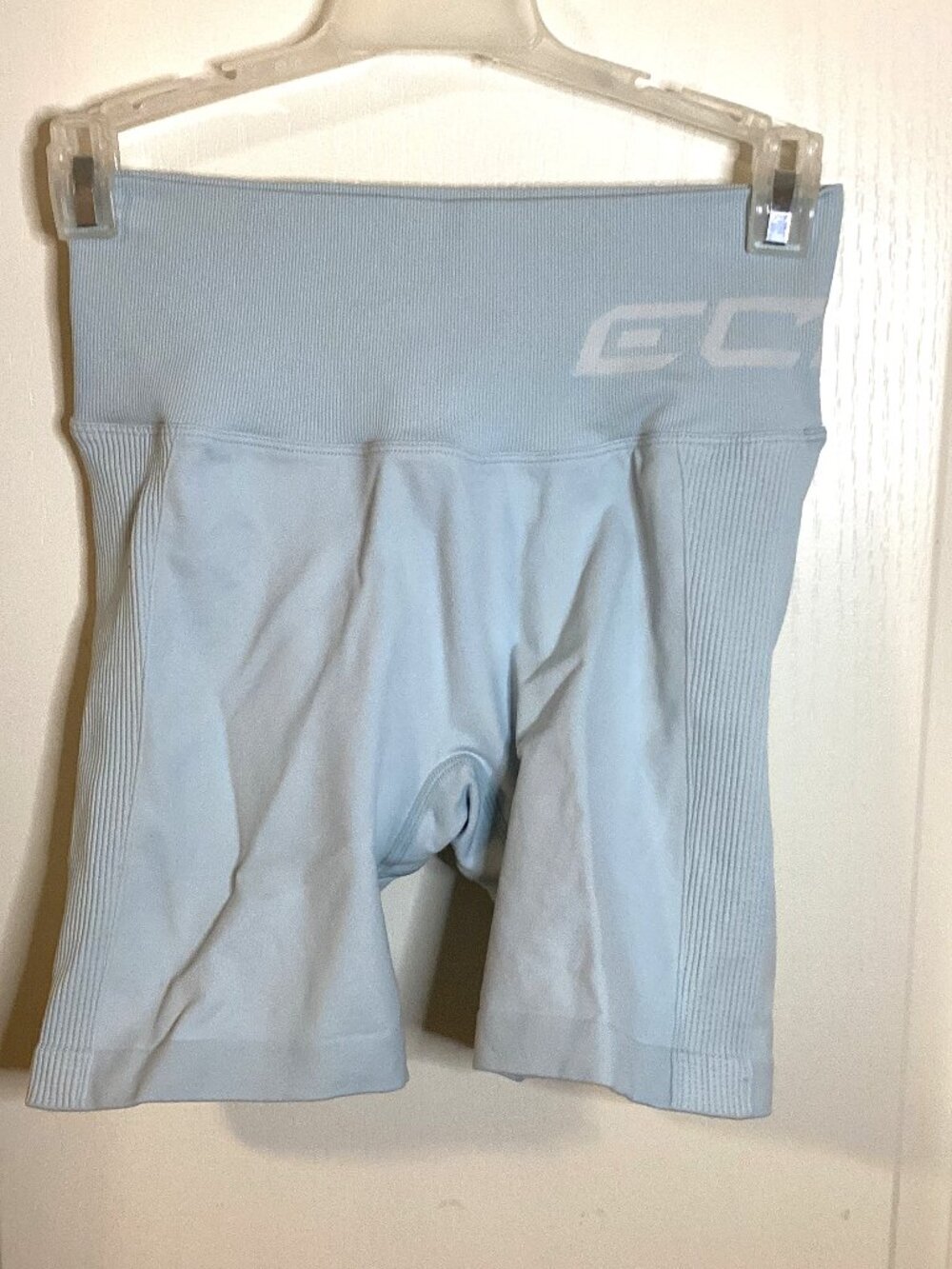 ECHT Arise Scrunch Women's Biker Shorts High Waist Blue Seamless Size M Gym